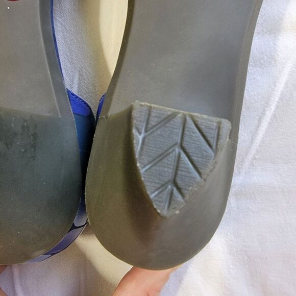 Camper Twins D'orsay Open Toe Pumps Blue Mod Geometric Pattern Sz EU 41 Rare EUC - Picture 11 of 13